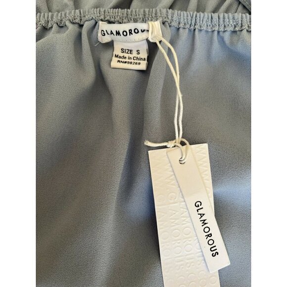 Glamorous Womens Blue Low Back Party Prom Strappy Dress Size S $58 - Picture 4 of 9